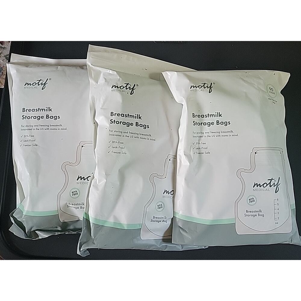 Breastmilk Storage Bags 3 Packs 90ct per pack 270 Total New Motif Medical Sz 8oz